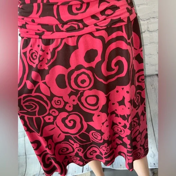 Maggy Boutique Red & Brown Floral Dress size 8 - Picture 4 of 9
